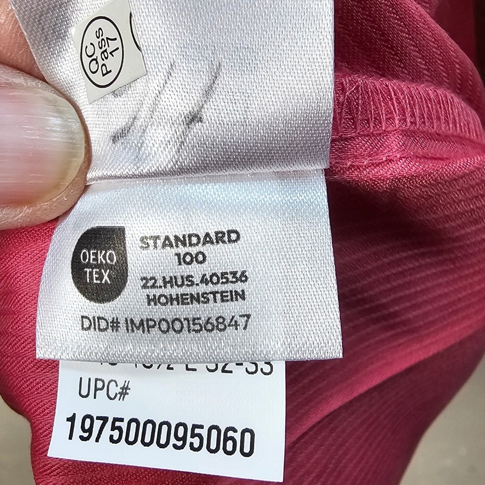 Van Heusen Mens Regular Fit Stretch Dress Shirt Rouge Pink 16-16.5 32/33 L NEW - Picture 7 of 7
